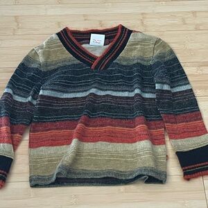 LIKE NEW! Fore!! Kids Colorful Tan/Orange Striped Sweater Sz 3